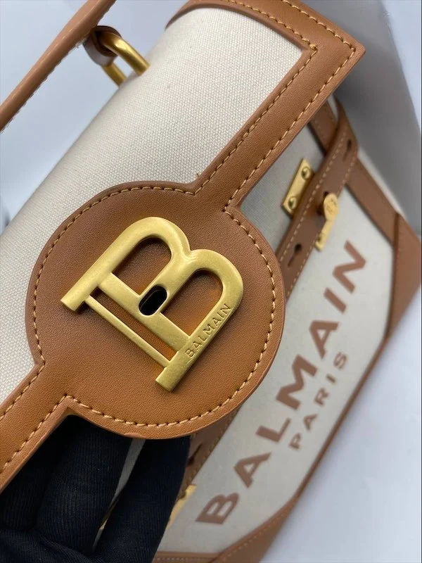 Сумка BALMAIN 14 — Коричневый, Молочный — дополнительный вид