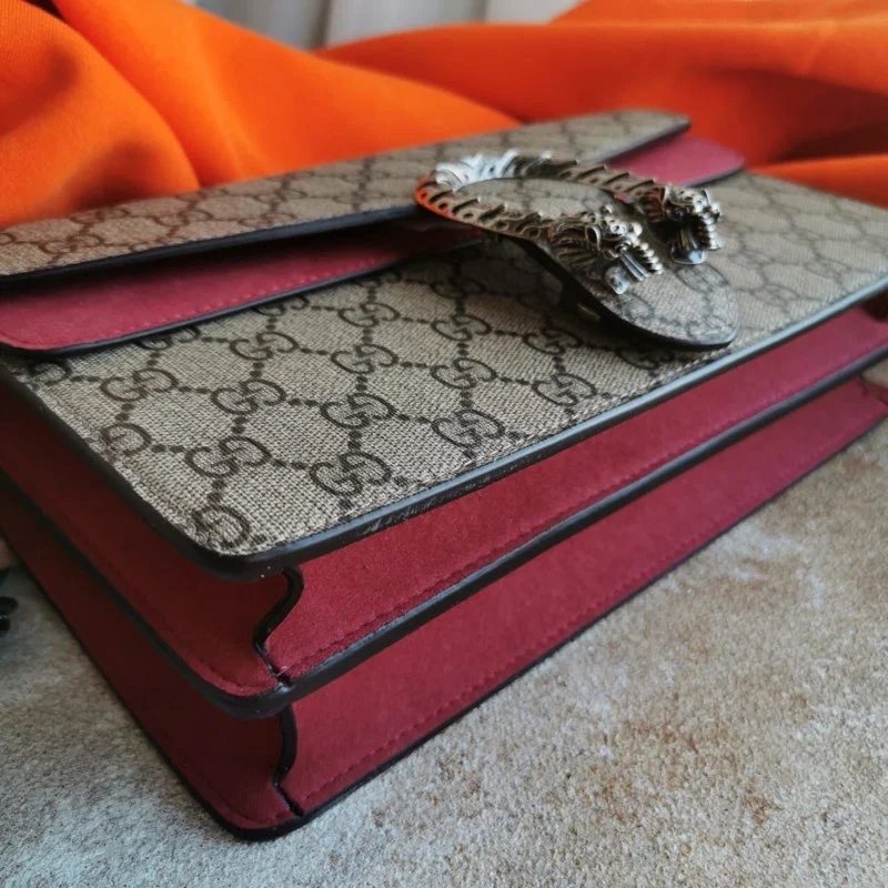 Сумка GUCCI 4 — Бежевый, Бордовый — дополнительный вид