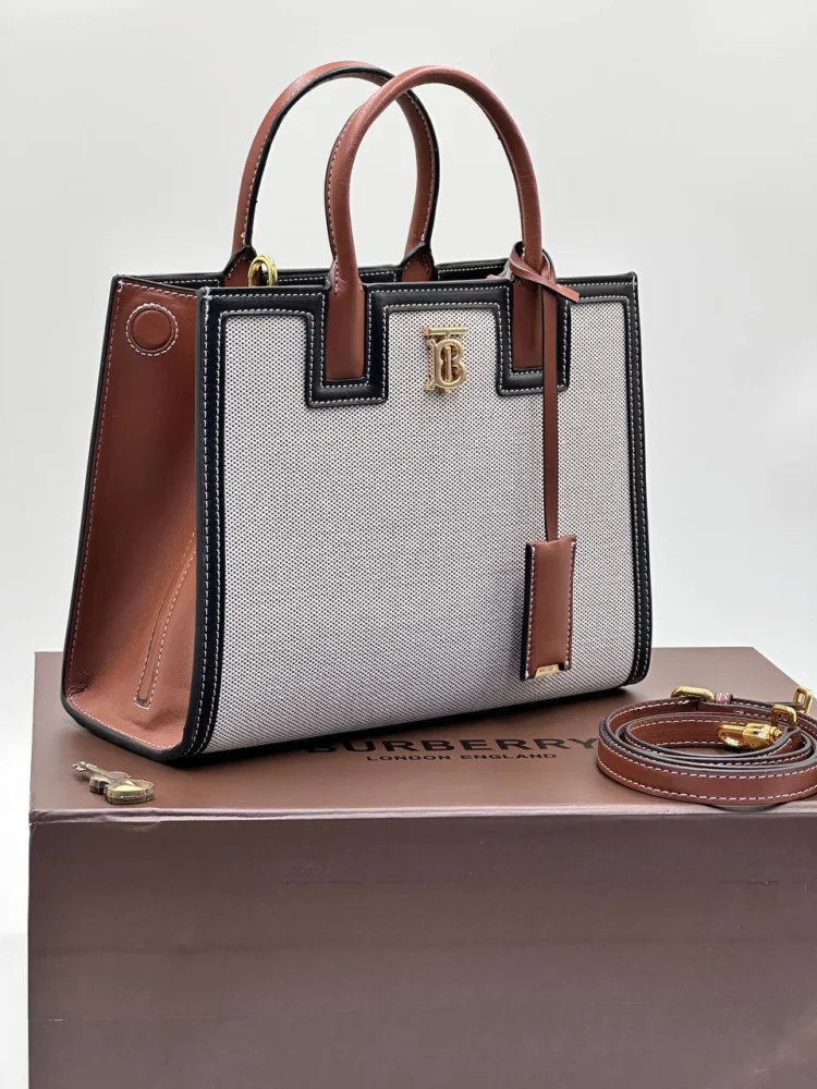 Сумка BURBERRY 1_101 — Коричневый, Молочный — основной вид