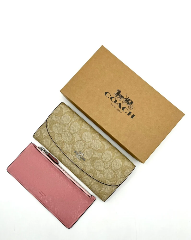 Кошелек COACH — Бежевый, Розовый — основной вид