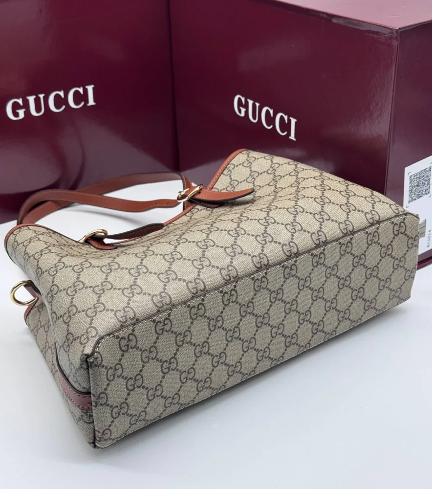 Сумка GUCCI 00026 — Бежевый, Бордовый — дополнительный вид