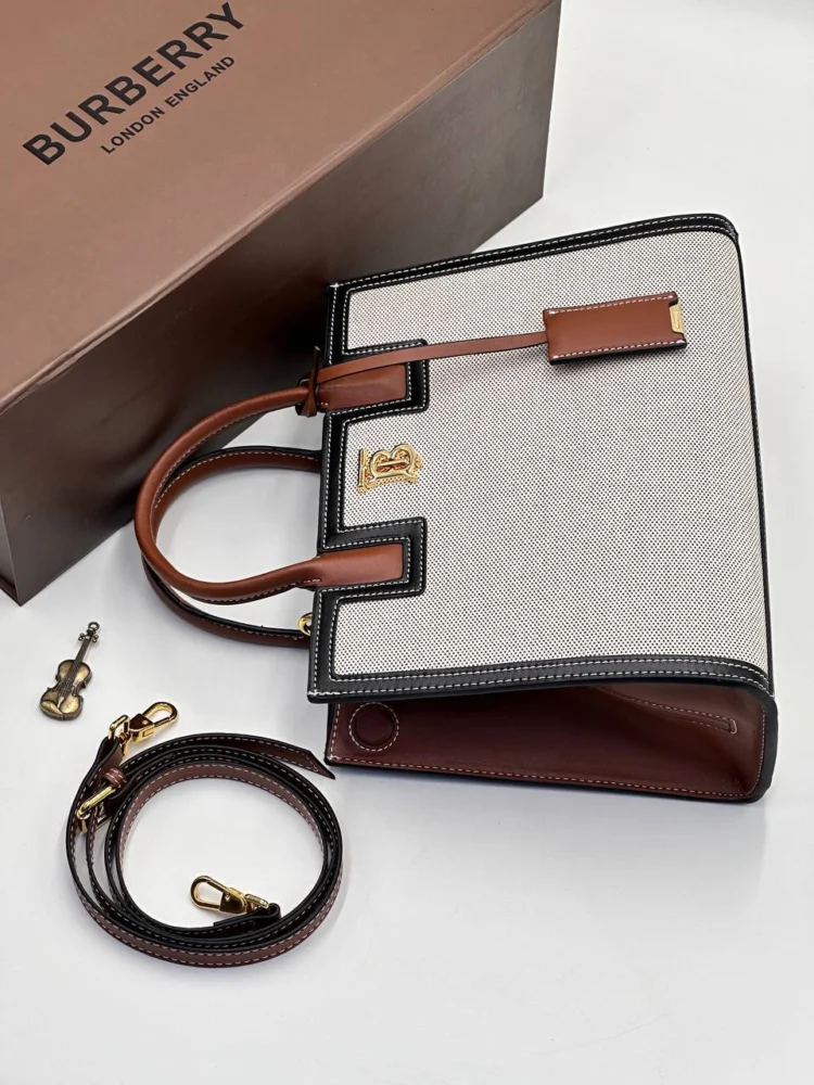 Сумка BURBERRY 1_101 — Коричневый, Молочный — дополнительный вид