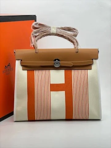 Сумка HERMES z-100 — Коричневый, Молочный — основной вид