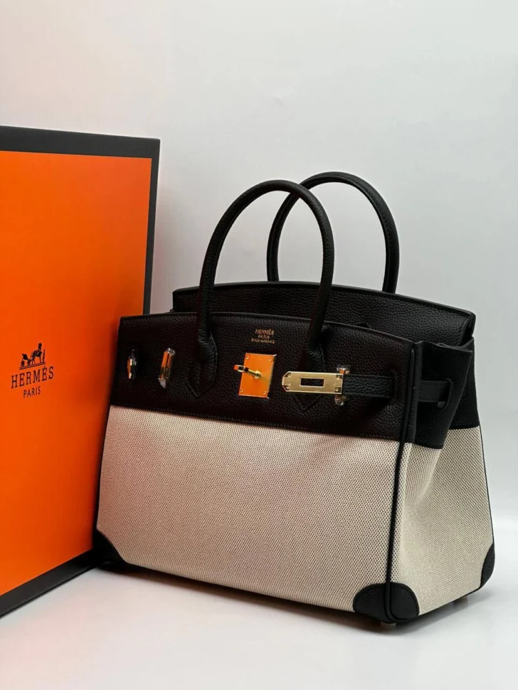Сумка HERMES z-133 — Молочный, Черный — основной вид